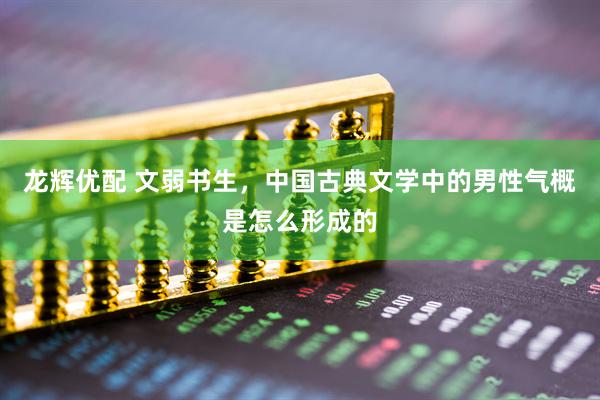 龙辉优配 文弱书生，中国古典文学中的男性气概是怎么形成的