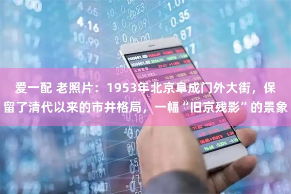 爱一配 老照片：1953年北京阜成门外大街，保留了清代以来的市井格局，一幅“旧京残影”的景象